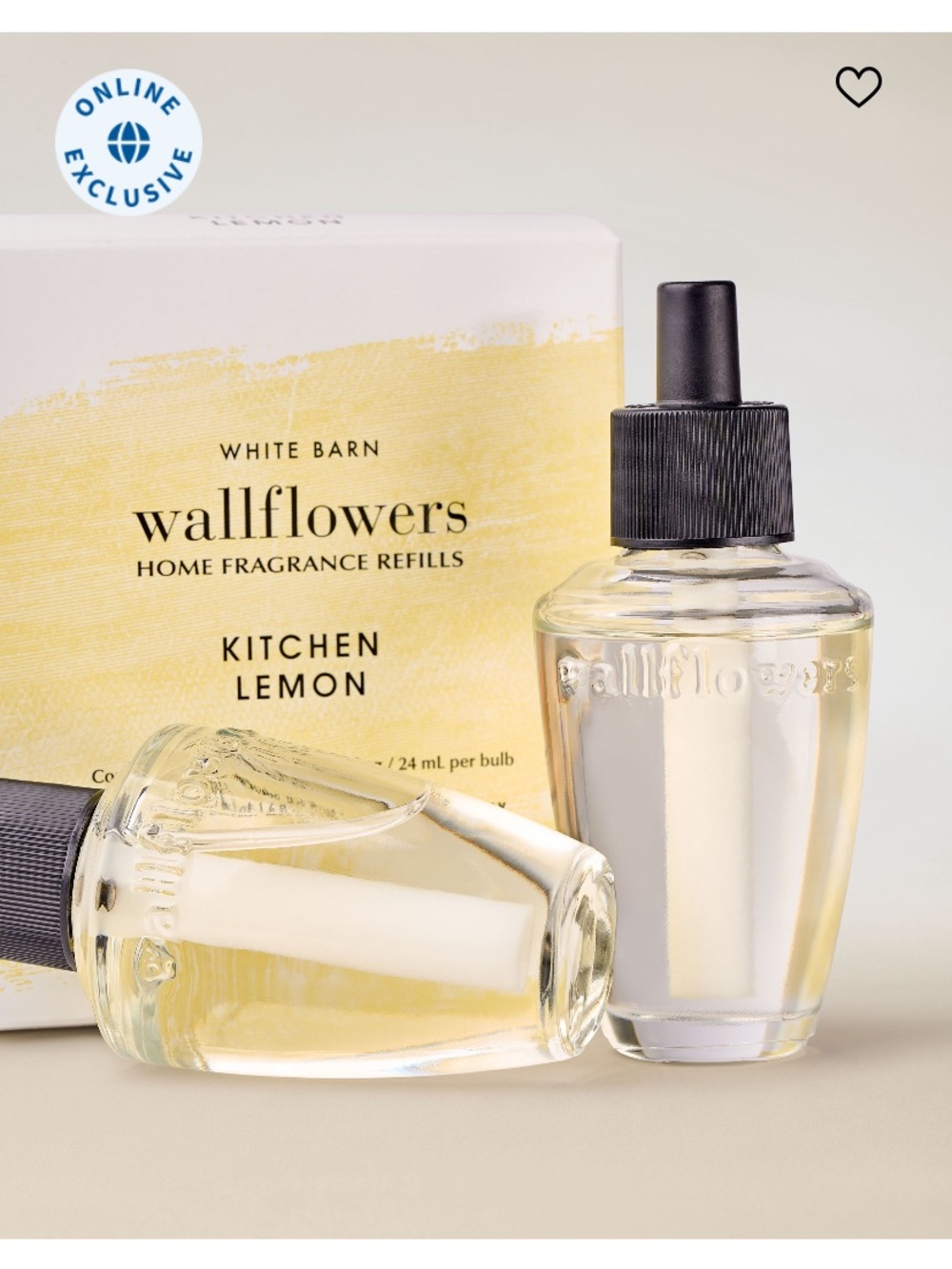 🍋”KITCHEN LEMON" B&BW, 2-Pack Wallflowers Home Fragrance Refills, 0.8 fl oz NIB